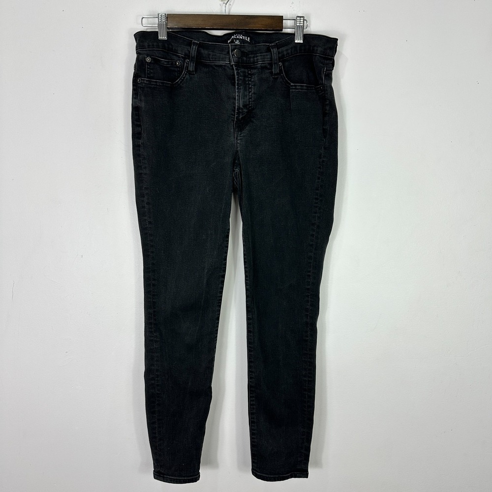 J.Crew Mercantile Skinny Jeans Womens 31 Black Faded Stretch Denim Casual Modern